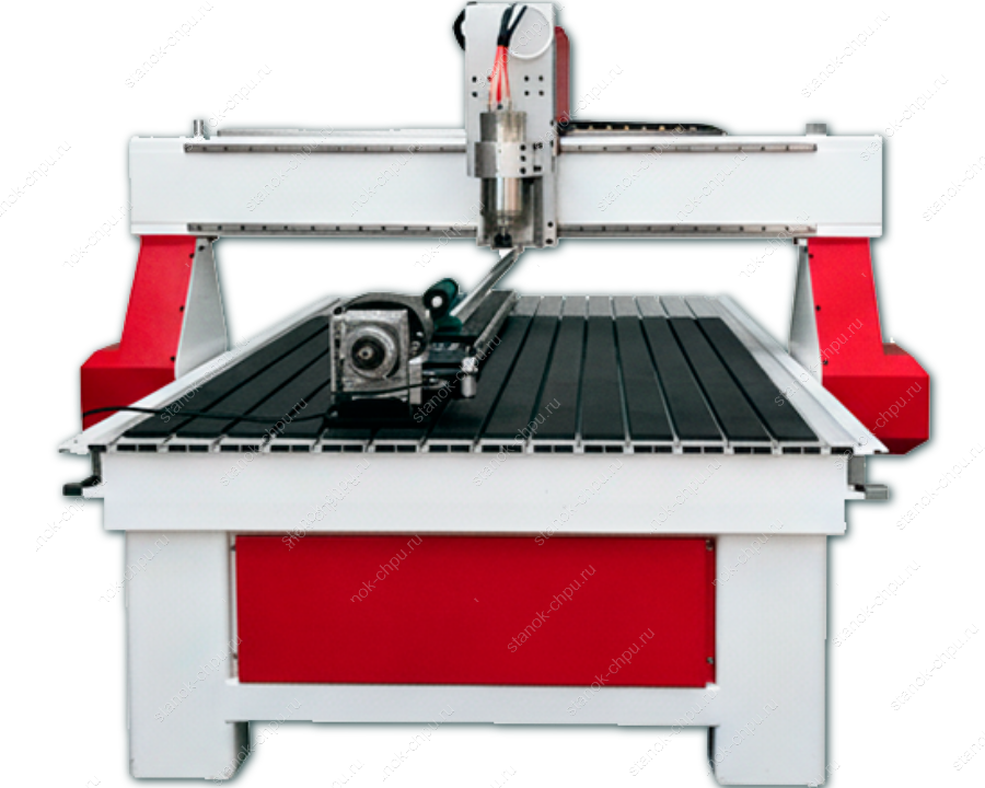 Фрезерно-гравировальный станок с ЧПУDeKart 1325 с поворотной осью на столе Фрезерно-гравировальный станок с ЧПУDeKart 1325 с поворотной осью на столе